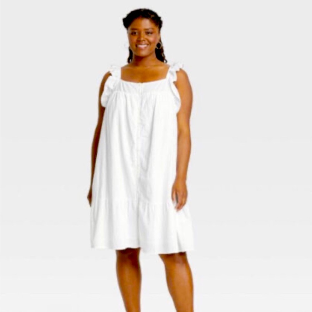 UNIVERSAL THREAD NWT white lined button up Dress